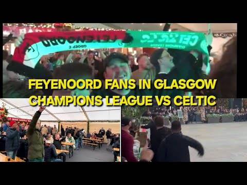 Feyenoord Fans in Glasgow / Vs Celtic Champions League December 2023