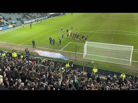 Celtic Fans Celebrating the 3 Points Against Hibs at the Earter Road!!!