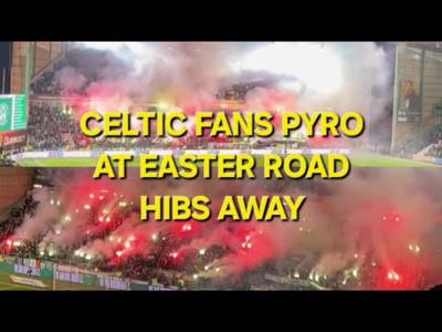 Celtic Fans Pyro at Easter Road / Hibs Away