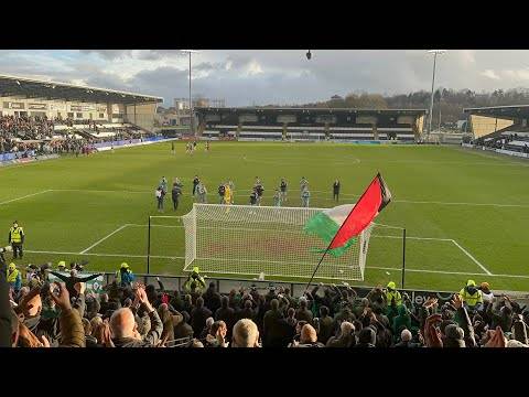 CELTIC FANS CELEBRATING WITH THE TEAM AFTER BEATING ST MIRREN IN THE SCOTISH CUP 5th ROUND!!!