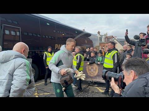 Celtic Team Bus Arriving Before the Motherwell V Celtic Game!!!!