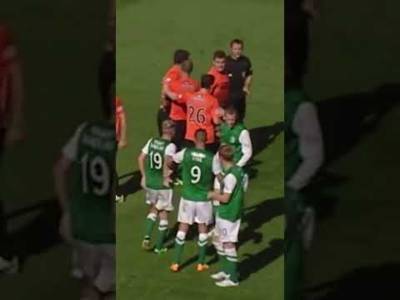 Double red card sparks mass brawl