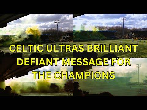 BRILLIANT Celtic ULTRAS DEFIANT MESSAGE & SMOKE DISPLAY FOR THE CHAMPIONS | Livingston 0-3 Celtic