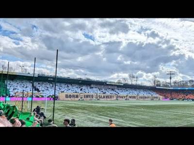 Celtic Fans Easter Sunday Tifo Away to Livingston