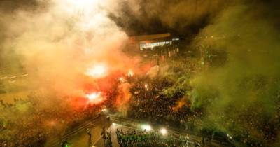 Celtic title party in pictures as fans gather in thousands to see Brendan Rodgers keep ‘see you back in May’ promise