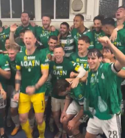 Watch jubilant Celtic title celebrations from Rugby Park dressing room