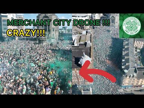 CRAZY SCENES &ndash; CELTIC FANS AT MERCHANT CITY!!! DRONE