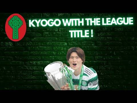 Kyogo Celebrating with the League Title Infront of the Green Brigade!