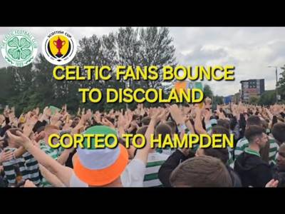 Celtic Fans Bounce to Discoland Corteo to Hampden / Celtic 1-0 Rangers Scottish Cup Final