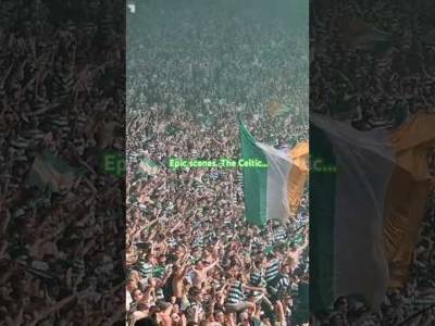 The Celtic we are the best team in Glasgow. Epic scenes #Celtic #celticfc #celticfans #greenbrigade