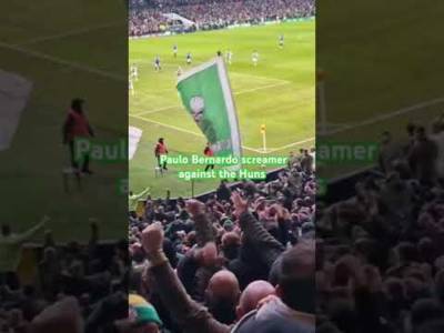 Paulo Bernardo screamer v Rangers from Green Brigade end #celtic #celticfc #greenbrigade #rangers