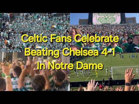 Celtic Fans Celebrating Beating Chelsea 4-1 In Notre Dame - RonnieJ67