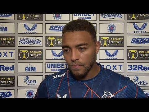 Rangers’ Cyriel Dessers speaks after scoring in Premier Sports Cup win against St Johnstone