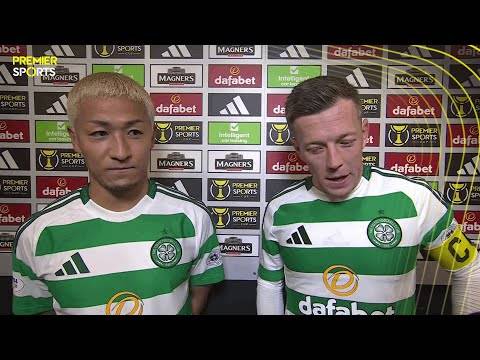 Celtic’s Daizen Maeda and Callum McGregor speak after 3-1 victory against Hibernian
