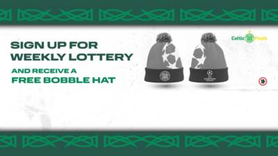 Join Celtic Pools Weekly Lottery and receive a free Champions League bobble hat!