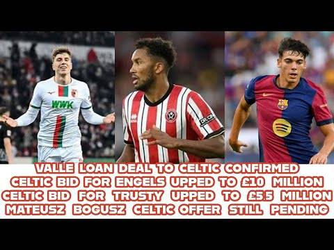 Celtic Make New Bids For Engels and Trusty: Valle Loan Confirmed: Bogusz Deal Pending