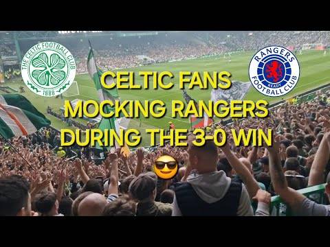 Celtic Fans Mocking Rangers During the 3-0 Win at Celtic Park