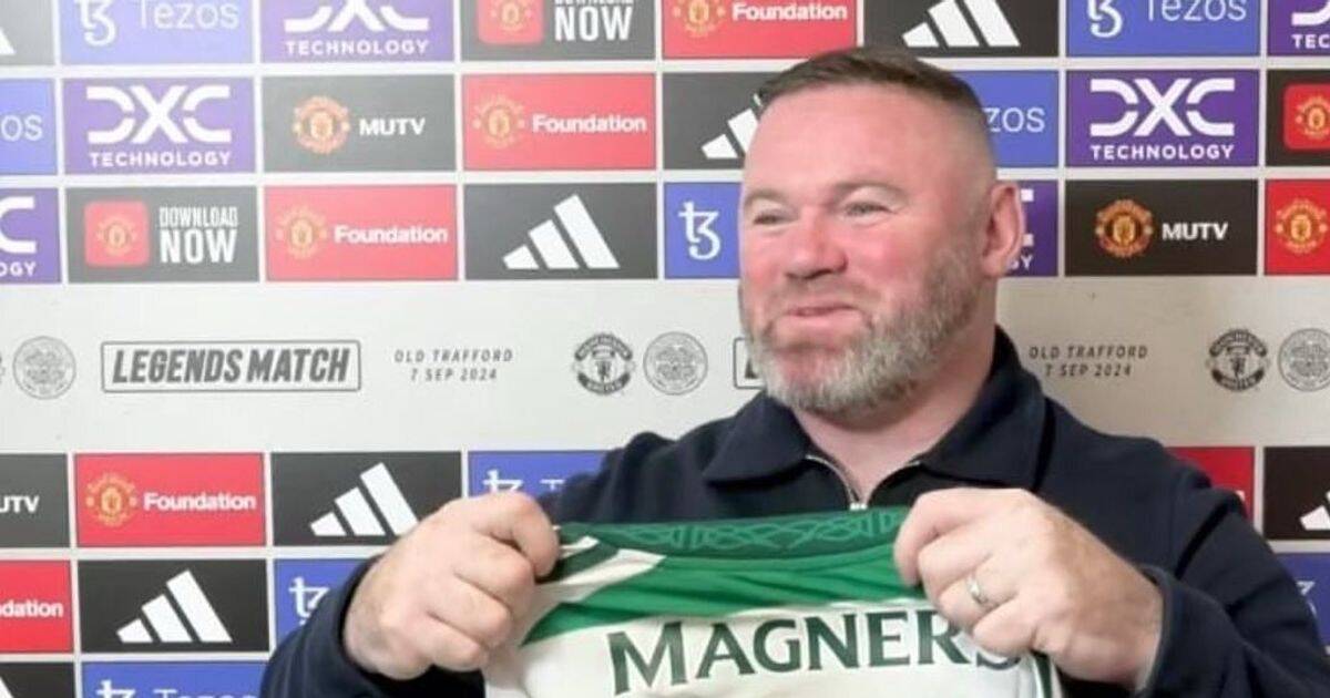 Beaming Wayne Rooney presented with Celtic top as Manchester United legend doubles down on ‘special’ connection