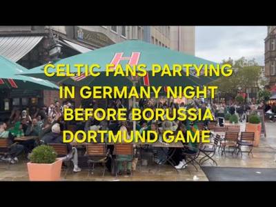 Celtic Fans Partying In Germany Night Before Borussia Dortmund Champions League Game