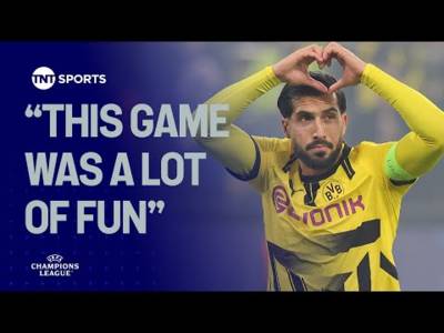 Emre Can reacts after Dortmund’s 7-1 win over Celtic in the Champions League