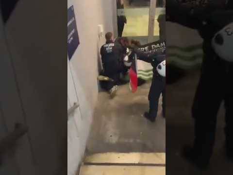 German Police Assault Celtic Fan Having Palestine Flag #borussiadortmund #celticfc #championsleague