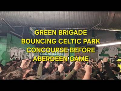 Green Brigade Bouncing In Celtic Park Concourse Before Aberdeen Game