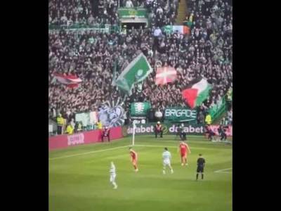 Lebanon, Palestine, Basque, Irish & Green Brigade Flags #celticfc #greenbrigade #spfl #celticfans