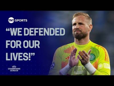 Kasper Schmeichel reacts to Celtic’s ‘great’ defensive performance against Atalanta ðŸ’ª #UCL