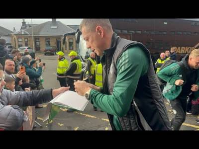 Celtic Team Bus Arriving Before the Motherwell V Celtic Game!!!