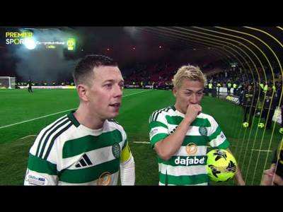 Celtic’s Callum McGregor reacts to 6-0 win over Aberdeen in Premier Sports Cup Semi-Final