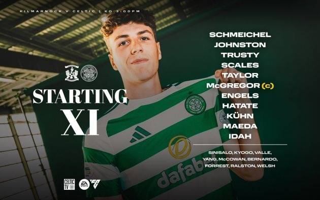 Teamâ€™s Up â€“ Idah and Scales start, Kyogo on bench, CCV rested