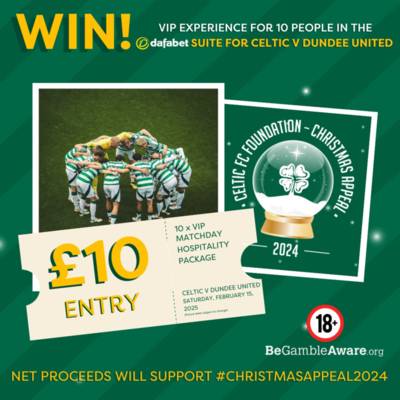 Win a VIP experience for 10 people in the Dafabet suite for Celtic v Dundee United
