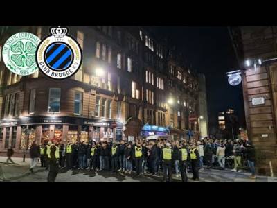 Club Brugge Fans Get Police Escort Through Glasgow For Celtic Champions League Game