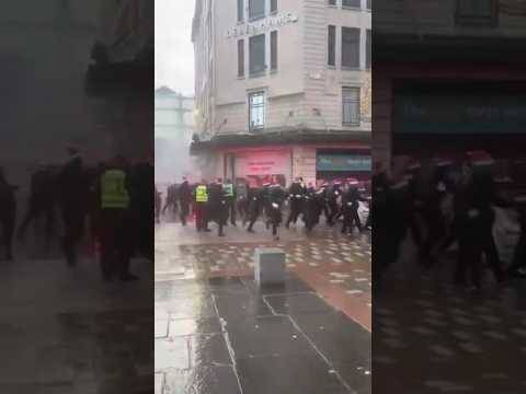 Union Bears Running From Green Brigade #celticfc #rangersfc #spfl #Ultras #football #celticfans