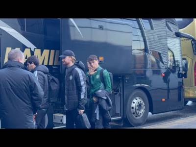 Celtic Players Going to Ibrox From the Hotel (Rangers V Celtic)
