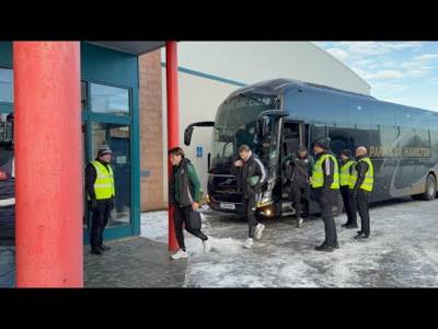 Celtic Team Bus Arriving Before the Ross County V Celtic Game!!!