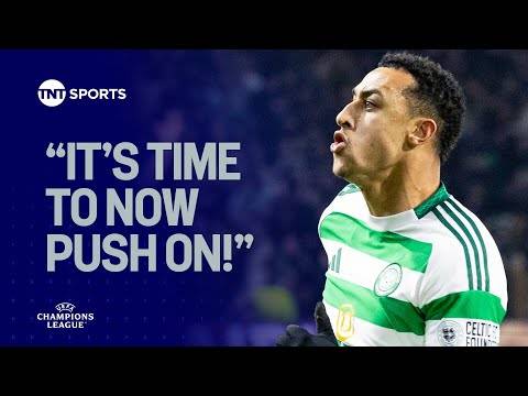 Adam Idah reacts after Celtic secure Champions League play-off spot with late win