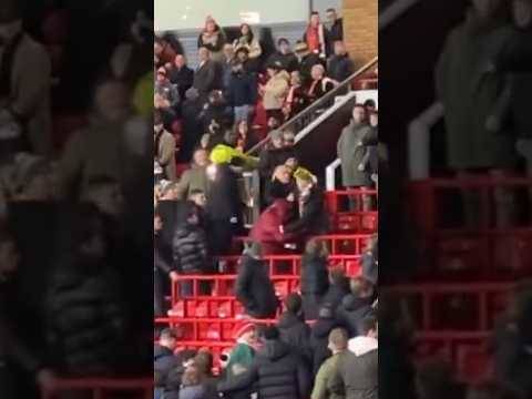 Rangers Fans Getting Battered In Man Utd End #football #europaleague #manutd #rangersfc #celticfc