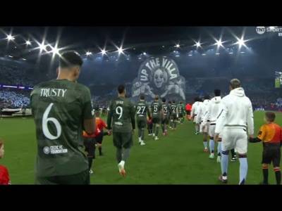Aston Villa & Celtic Players Walk Out At Villa Park To Ozzy Osborne Tifo & Champions League Anthem