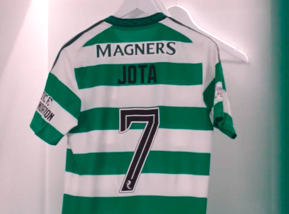 Jota’s new Celtic squad number confirmed, ties in with another winger’s exit