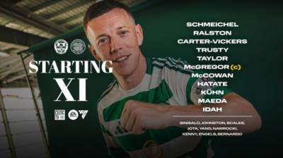 Team’s Up – 500 up Callum McGregor, Jota’s on the bench