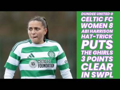 Dundee United 0 CELTIC FC WOMEN 8: CELTIC GHIRLS Go Top Of SWPL By 3 Points