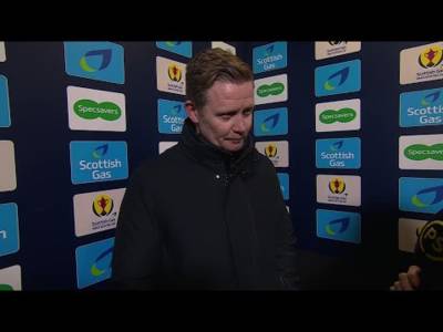 Raith Rovers manager Barry Robson reacts to Scottish Cup defeat to Celtic