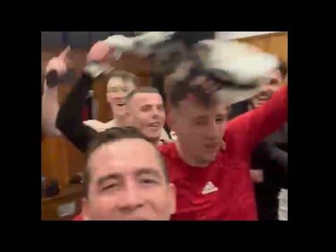 Queens Park Players Singing Discoland After Beating Rangers In The Scottish Cup