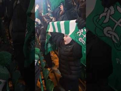 The wee man just loves the bhoys