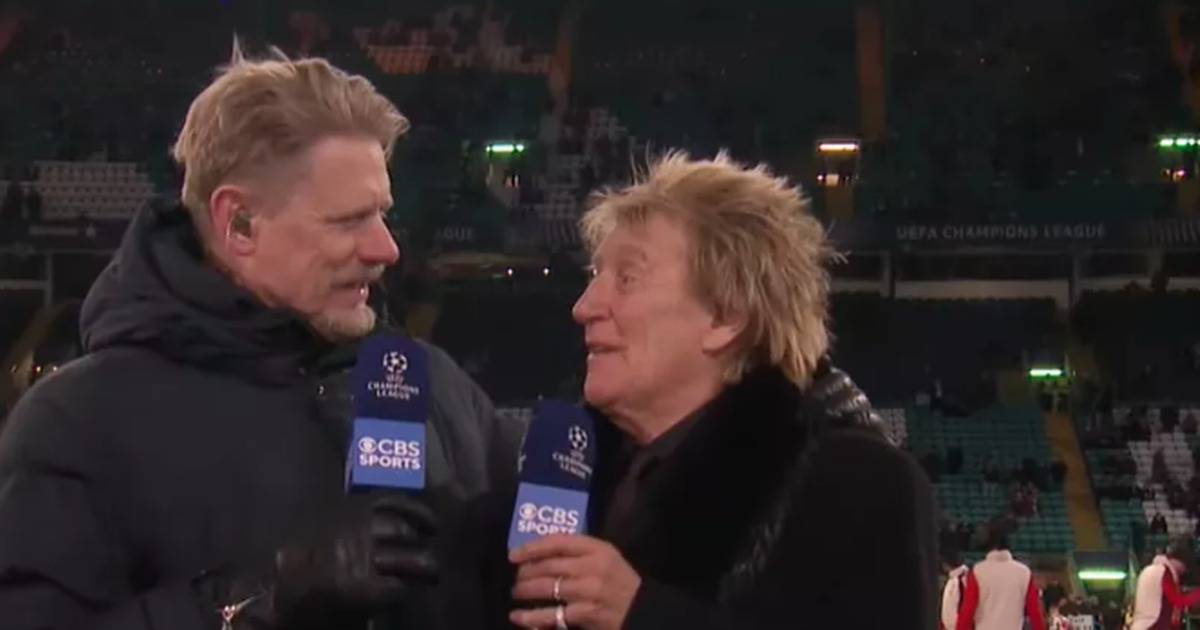 Celtic superfan Rod Stewart leaves fans in stitches on pitch as he sings and dances