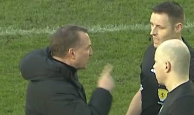 Watch incensed Brendan Rodgers complain to officials after Celtic lose to Hibs