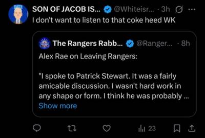 ‘I don’t want to listen to that c—e heed’: Alex Rae feeling the love after Rangers sacking