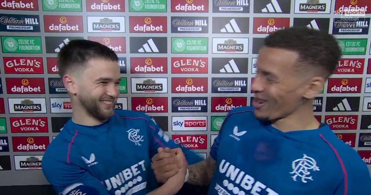 James Tavernier hears roaring Rangers pals hijack live TV interview as jubilant stars blare anthem in dressing room ‘party’