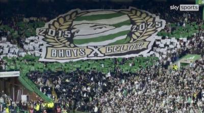 Bhoys x Celtic tifo unveiled during Rangers clash after Green Brigade display refused